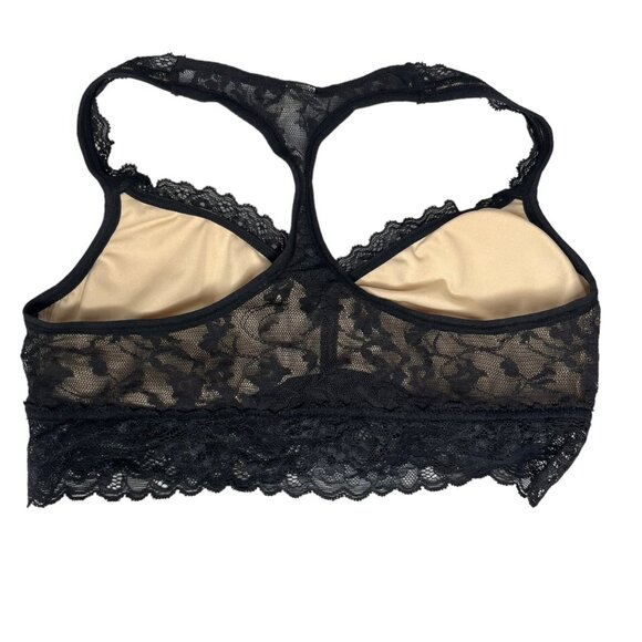 DKNY Bralette Womens Small Black Lace Overlay Racer Back - Picture 2 of 7